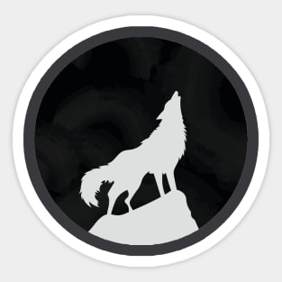 howling at the moon wolf Sticker